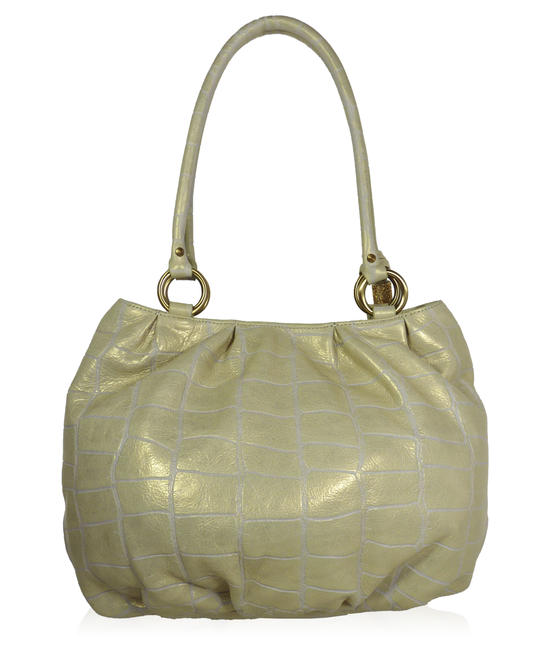 Inge Christopher Claudette Leather Tote White Gold