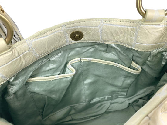 Inge Christopher Claudette Leather Tote White Gold