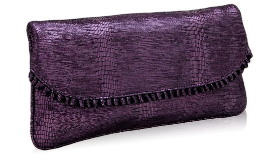 inge christopher Donatella Flap Clutch Amethyst