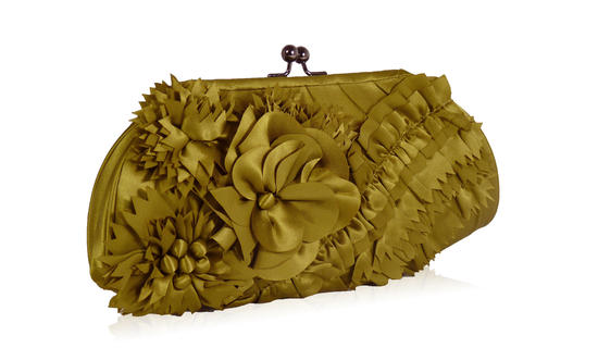 inge christopher Eve Frame Clutch Chartreuse