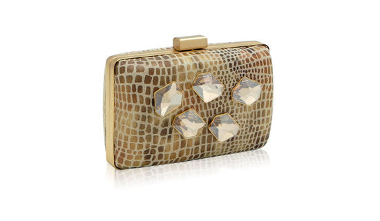 inge christopher Farrah Crystal Minaudiere Gold