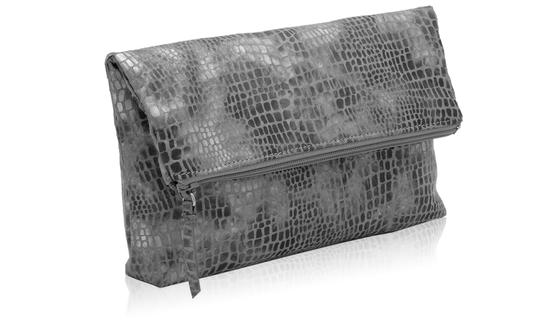 inge christopher Farrah Foldover Clutch Silver