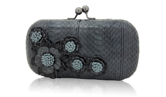 inge christopher Fleur Box Clutch Grey