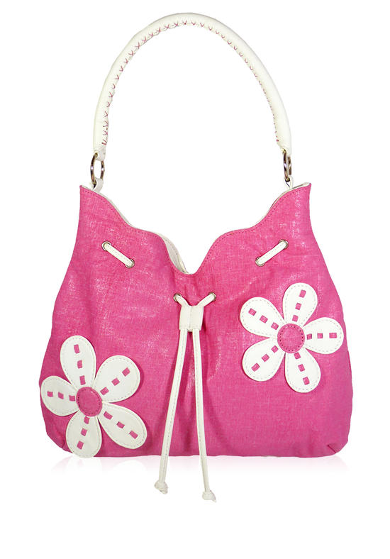 Inge Christopher Flower Power Leather Hobo Orange