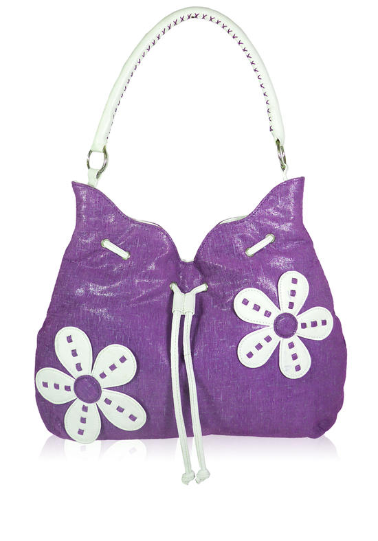 Inge Christopher Flower Power Leather Hobo Orange