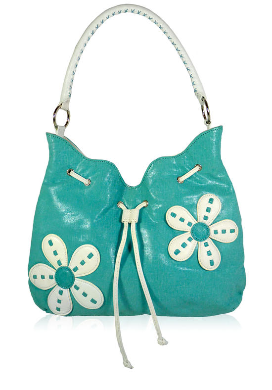 Inge Christopher Flower Power Leather Hobo Purple