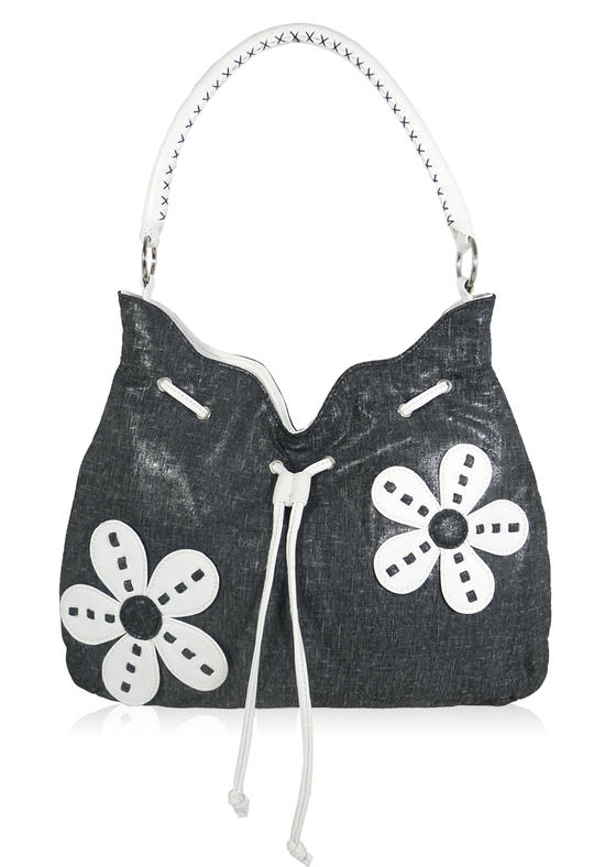 Inge Christopher Flower Power Leather Hobo Purple