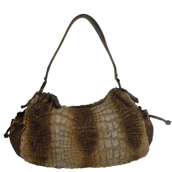 Inge Christopher Irina Faux Fur Day Bag Brown