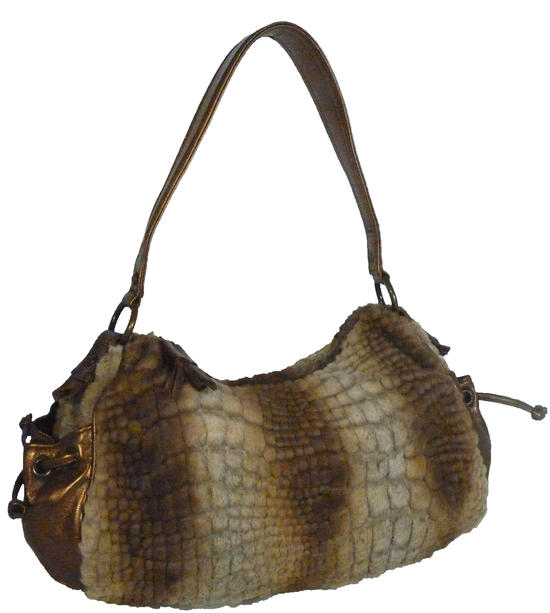 Inge Christopher Irina Faux Fur Day Bag Olive