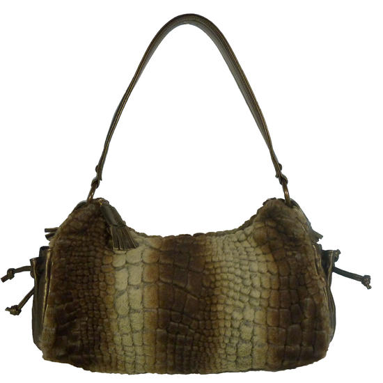 Inge Christopher Irina Faux Fur Day Bag Olive