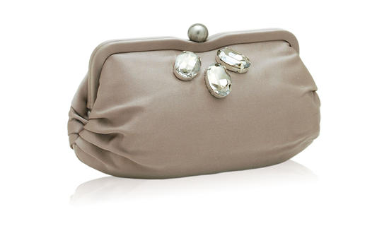 inge christopher Lana T. Covered Frame Clutch Stone