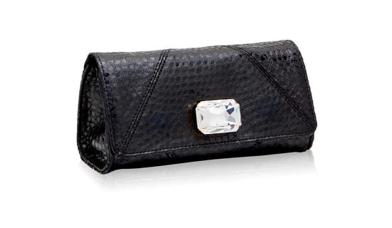 inge christopher Linda Crystal Clutch Black