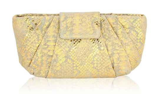 inge christopher Lola Clutch Gold