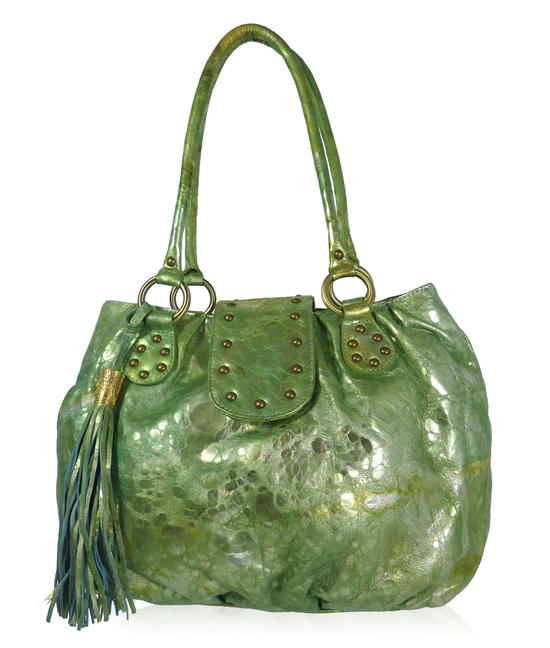 inge christopher Luna Leather Tote Green