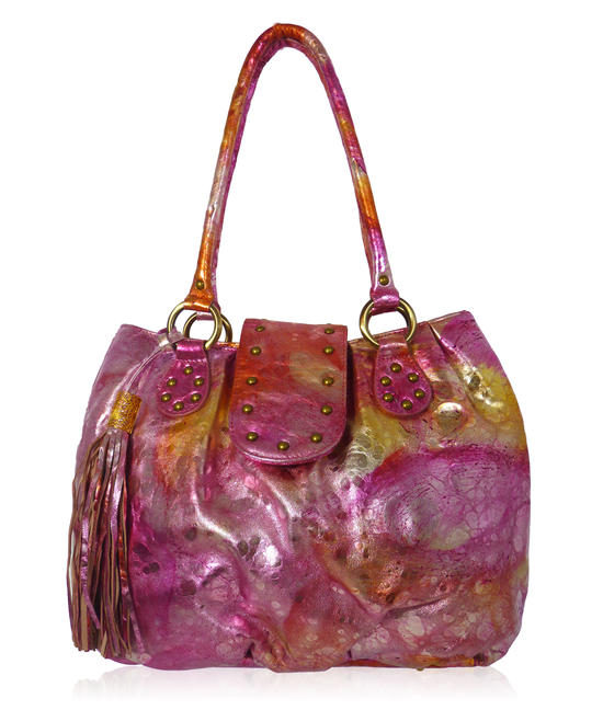inge christopher Luna Leather Tote Pink