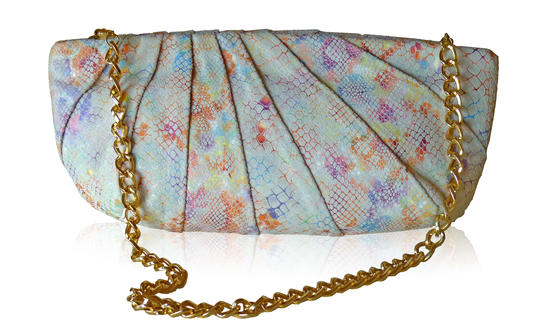 inge christopher Maui Top Zip Clutch White multi