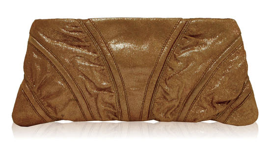 Inge Christopher Micro-Dot Leather Clutch Olive