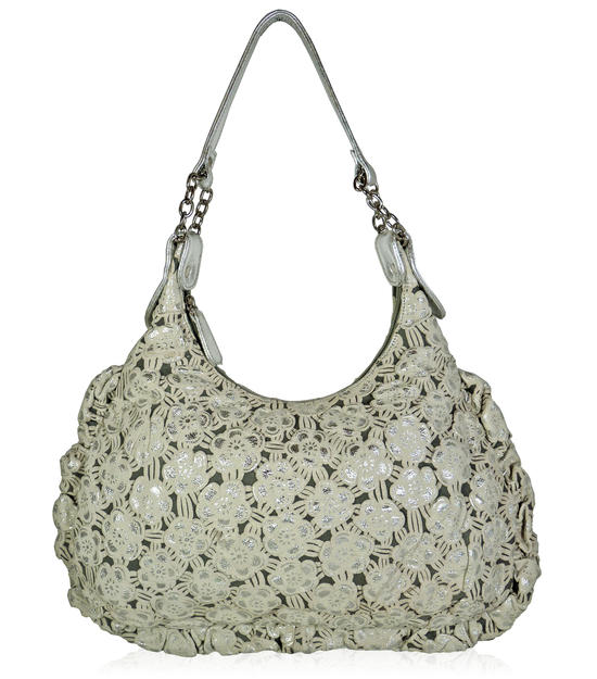 inge christopher Puffle Shoulder Bag Silver