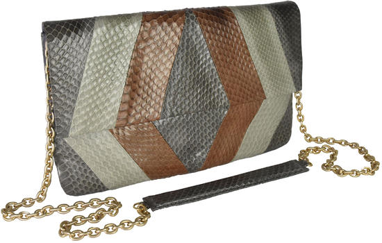 Inge Christopher Rima Envelope Clutch Brown Multi