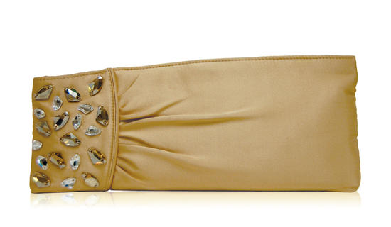 inge christopher Sabrina Crystal Clutch Gold