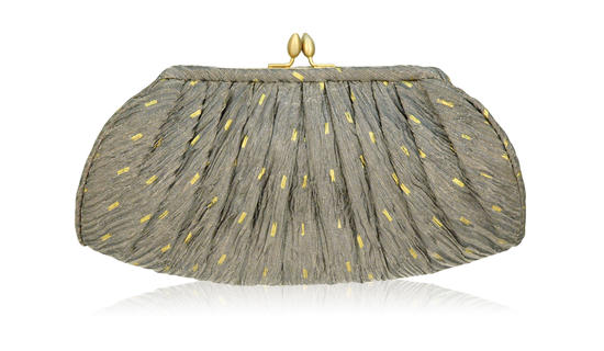 inge christopher Santa Paula Frame Clutch Pewter