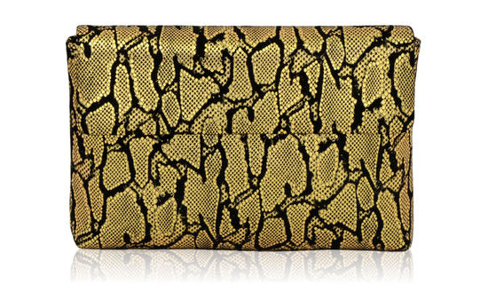 inge christopher Sybil Envelope Clutch Black Gold