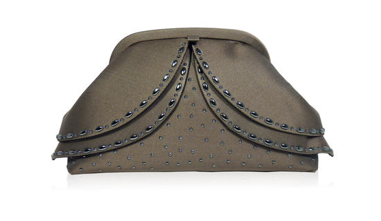 inge christopher Wings Curved Clutch Smoke