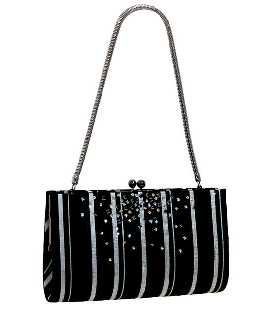 inge christopher Zasu Framed Clutch Black Silver