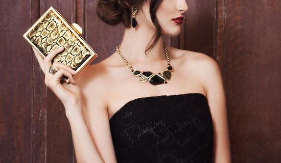 Inge Christopher Kentfield Crystal Collar Necklace Gold