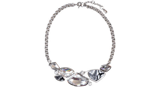 Inge Christopher Kentfield Crystal Collar Necklace Silver