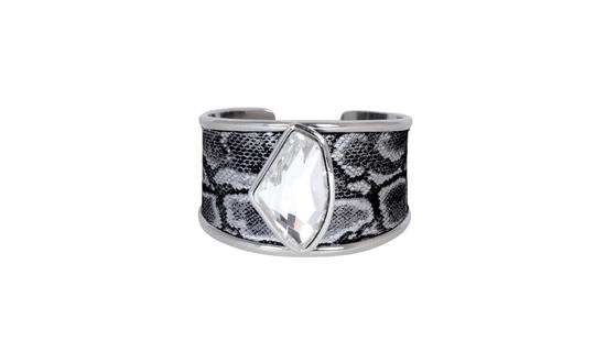 inge christopher Kentfield Crystal Cuff Bracelet Silver