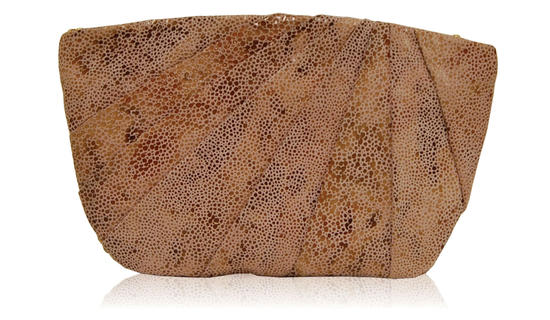 inge christopher Lalaria Pleated Leather Clutch Blush