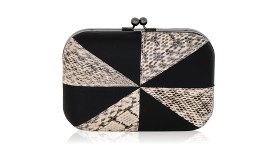 Inge Christopher Lipari Snake & Silk Minaudiere Cherry