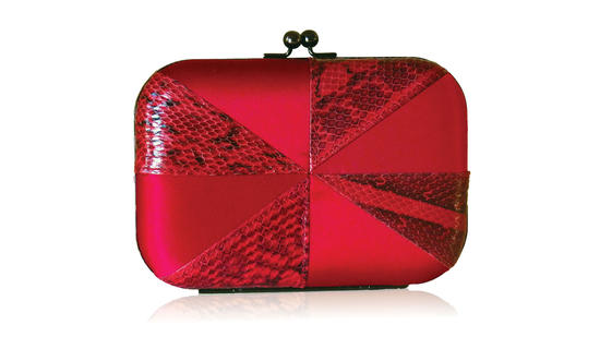 Inge Christopher Lipari Snake & Silk Minaudiere Peacock