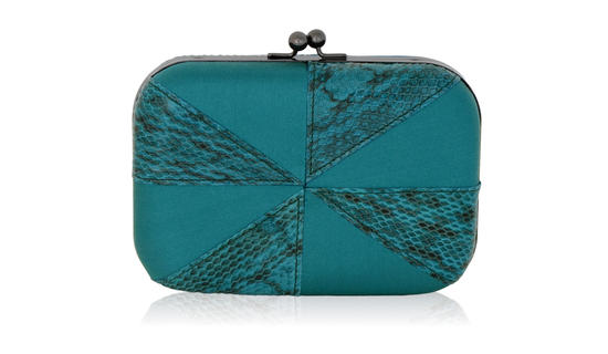 Inge Christopher Lipari Snake & Silk Minaudiere Stone