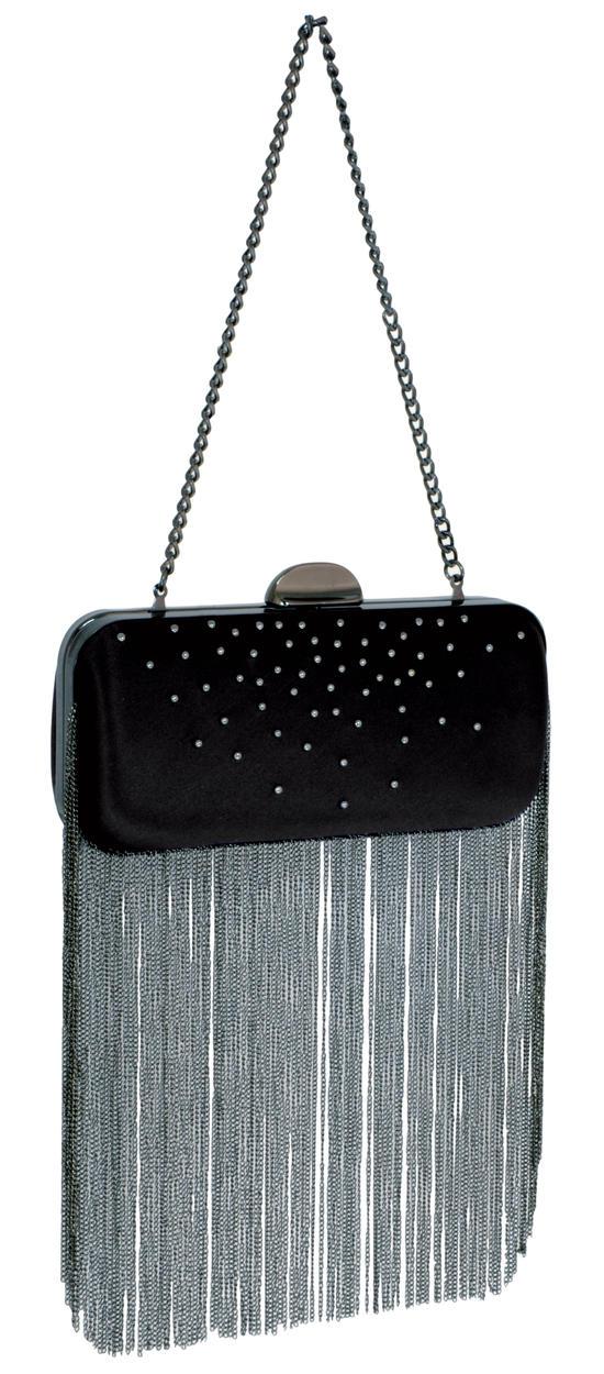 Inge Christopher Marina Chain Fringe Minaudiere Black