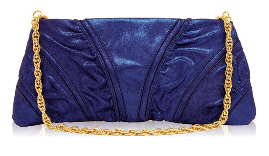 inge christopher Micro-Dot Leather Clutch Blue Violet