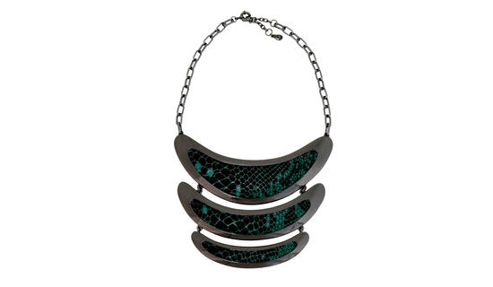 Inge Christopher Mill Valley Hematite Bib Necklace Bone