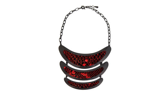 Inge Christopher Mill Valley Hematite Bib Necklace Bone