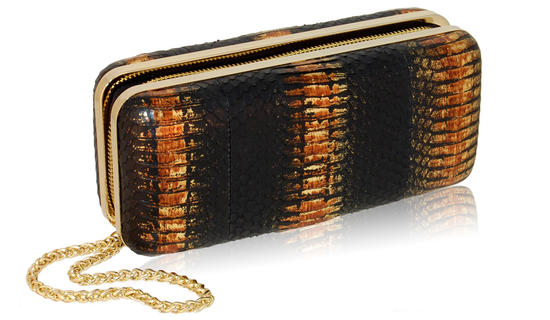 inge christopher Poppy Zip Around Box Clutch Copper Black