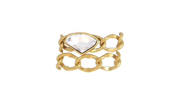 inge christopher San Anselmo Crystal Chain Wrap Bracelet/Choker Gold / Crystal