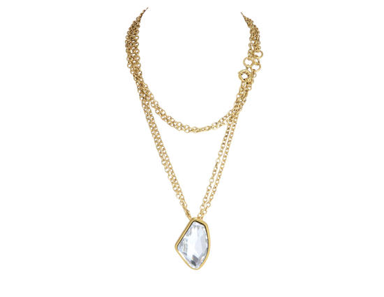 Inge Christopher San Anselmo Crystal Pendant Necklace Silver / Jet Black