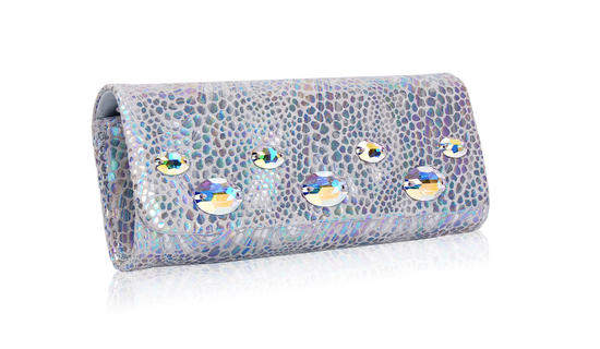 Inge Christopher Santa Cruz Crystal Roll Clutch Black Multi