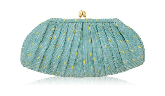 inge christopher Santa Paula Frame Clutch Turquoise