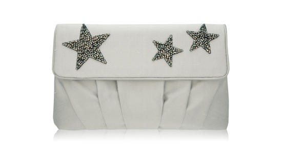 inge christopher Santa Ynez Crystal RocksStar Clutch Silver