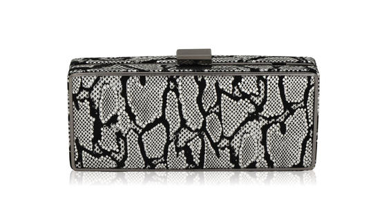 inge christopher Sybil Framed Minaudiere Black Silver