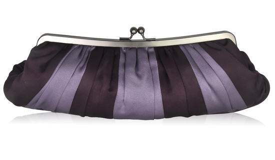 Inge Christopher Victoria Long Fan Clutch Black Silver