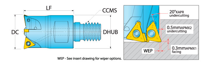 Ingersoll Series: 12F1D - Finish & Undercut End Mill