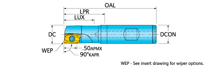 Ingersoll Series: 12J1B - 90° Center Cut End Mill