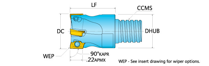 Ingersoll Series: 12J1D - 90° & Hi-Feed End MIll